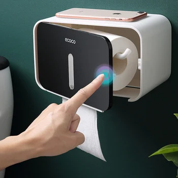 

plastic toilet paper holder bathroom paper tissue box wall mounted porte rouleau wc ventouse Wall Plastic Suction banheiro