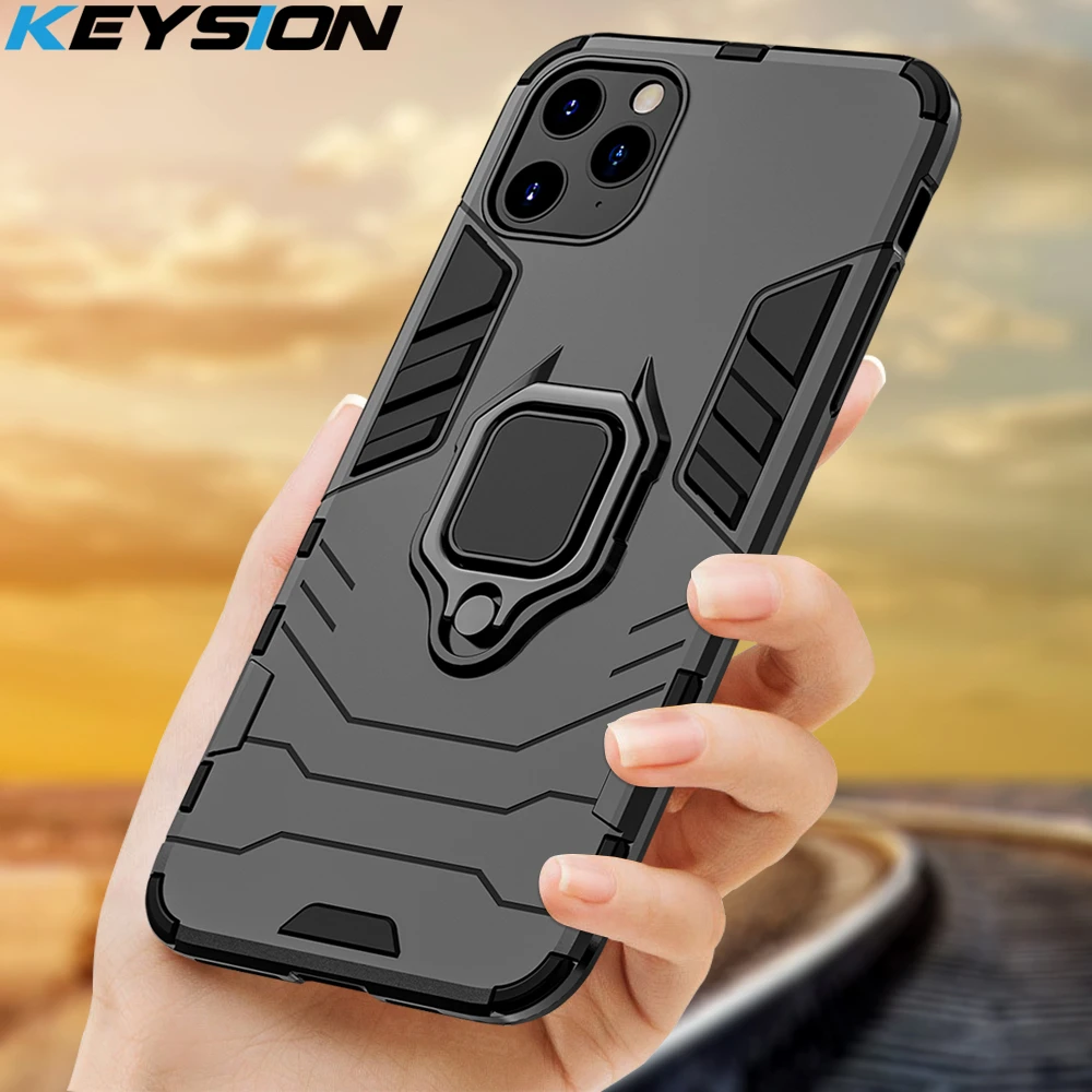 KEYSION Shockproof Armor Case For iPhone 13 12 mini 11 Pro Max Phone Back Cover for iPhone 11 SE 2020 Xs Max 5 6S 7 8 Plus XR apple iphone 11 Pro Max case