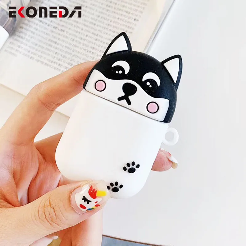Чехол EKONEDA из мультфильма Шиба ину хаски чехол для Airpods силиконовый мягкий с