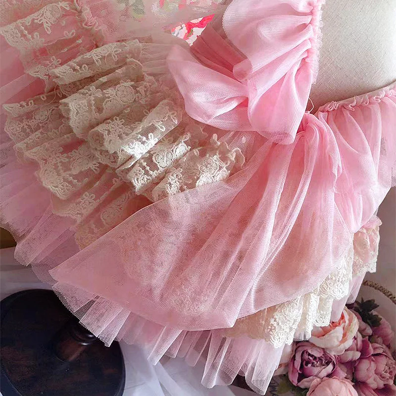 Испанский Винтаж суда Стиль платье для девочек кружевное платье принцессы Вечеринка дня рождения, платья высокая-конец детская одежда, одежда