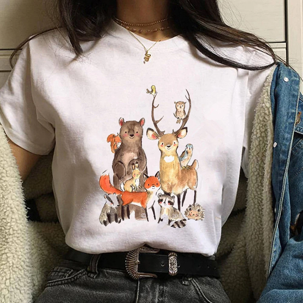 2020 Новый Kawaii Олень Лось модная футболка в стиле Харадзюку Повседневные женские