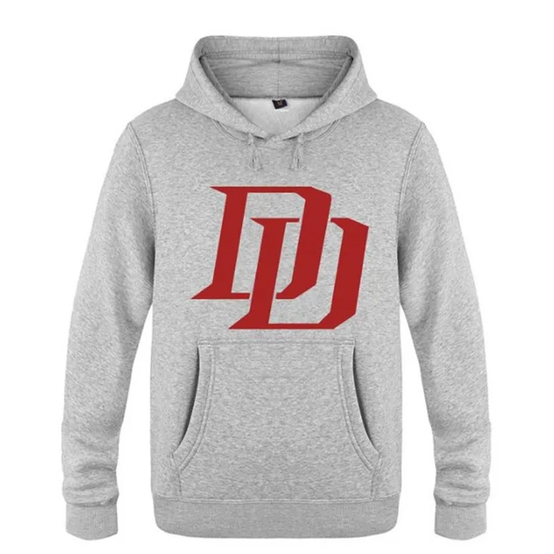 Мужские толстовки, новинка, Daredevil DD Logo, мужская толстовка с капюшоном, высокое качество, флис, длинный рукав, для катания на коньках, Мужская толстовка, мужской спортивный костюм, хип-хоп - Цвет: gray hoodie 15