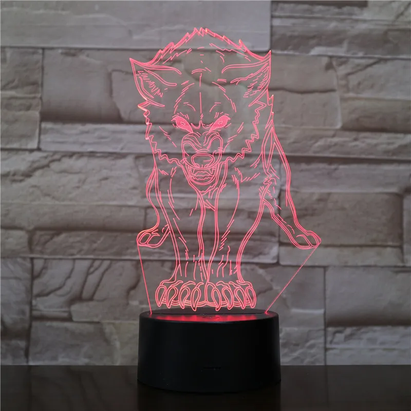 VCity Wolf серии 3D Визуальный светильник светильники-ночники в виде животных сенсорный датчик детские подарки для малышей абстрактный акриловый Lamparas USB светодиодный иллюзия