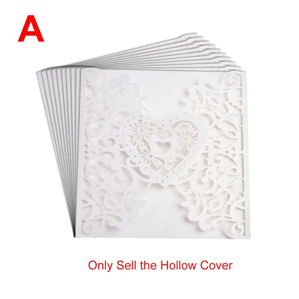  10PCS European Style Invitations Cards Elegant Delicate Carved Lace Wedding Party Invitations Cards - 4000262993195