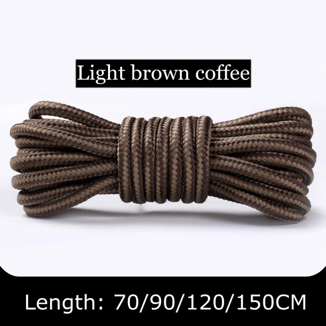 1 Pair Martin Shoes Round Shoe Laces Striped Double Color Fashion Shoelaces Outdoor Hiking And Leisure Sports Shoelace 18 Color Light brown coffee