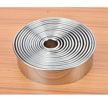 

14PCS Cake Ring Mold Stainless Steel Round Circle Cookie Mousse Mini Cake Ring Cake Gum Paste Mould DIY Wedding Cake Tools
