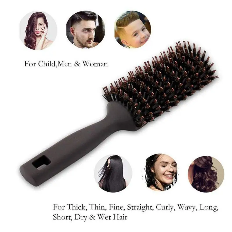 

Anti Static Soft Boar Bristles Comb Quick Dry Brush Professional Salon Brush for Men & Woman
