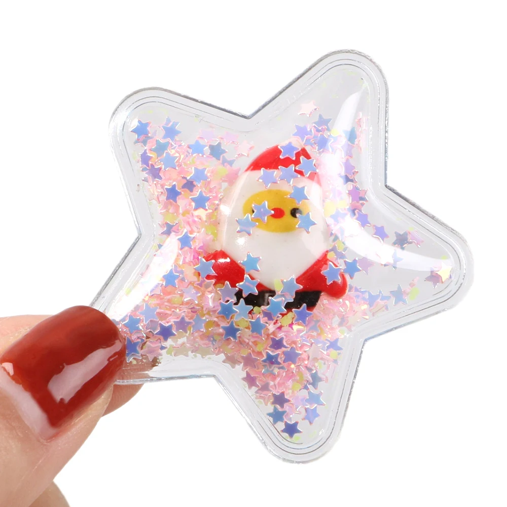 David accessories 5pcs/lot Christmas Transparent Sequins Accessories With 3D Resin DIY Bow Bag Material Random Delivery,5Yc8235