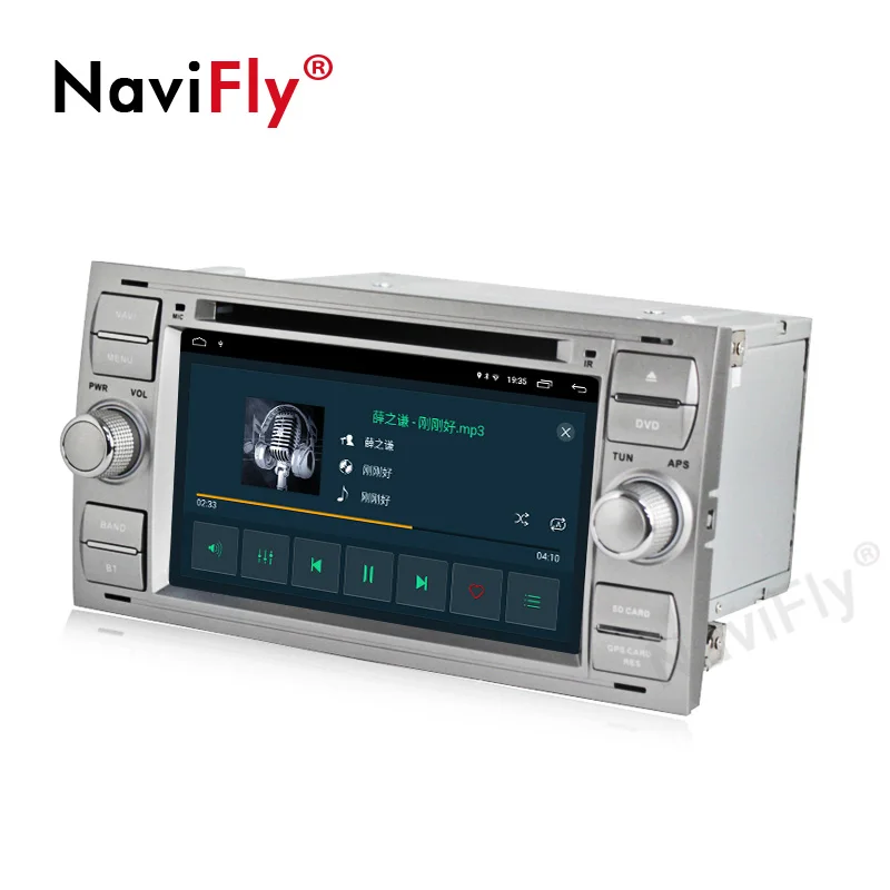 Clearance Navifly Android 9.1 Quad core 32G ROM Car Multimedia player for Ford Focus Kuga Transit Silver with free shipping 4G wifi RDS HD 4