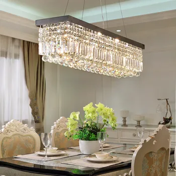 

Modern Crystal Chandeliers Ceiling Rectangle Hanging LED Chandelier for Living Room Bedroom Kitchen Nordic Dining Room Light AC