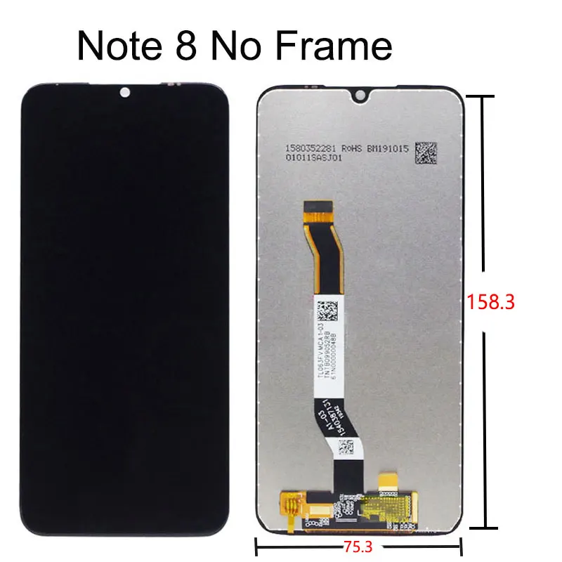 6 3 "ЖК дисплей для Xiaomi Redmi Примечание 8T / Note 8 ЖК с сенсорной панелью сенсорным