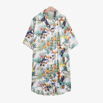 

Nightdress Women's Summer Satin Half-Sleeve Shirt Korean-Style Floral Fashion Thin Summer Student nightdress Leisure sleepwear