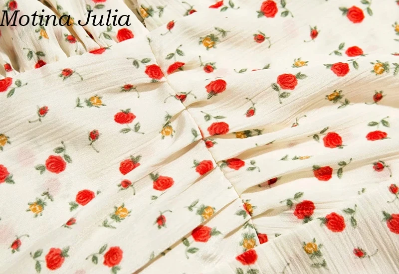 Motina Julia, сексуальная короткая майка с цветочным принтом и рюшами, женская летняя элегантная повседневная Пляжная майка, крутая Женская милая майка на бретелях