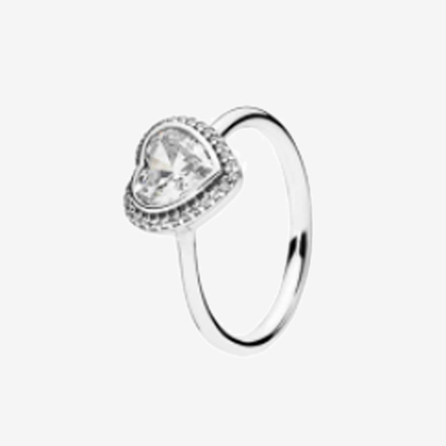 New 100% 925 Sterling Silver Princess Tiara Crown Sparkling Love Heart CZ Rings for Women Engagement Jewelry Anniversary