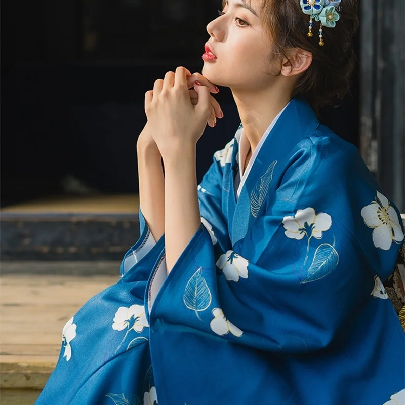 Японское традиционное кимоно юката женский костюм кимоно гейши Платье женское японское кимоно юката Obi японский косплей FF2204