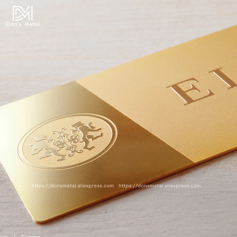 

Stainless steel mirror business card electroplating gold customization