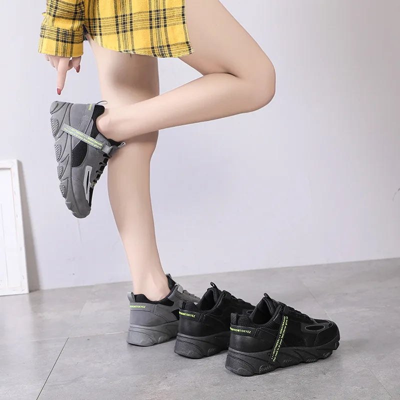 

Korean-style Fashion Single Product Casual Breathable round-Toe Anti-slip Solid Color Athletic Shoes