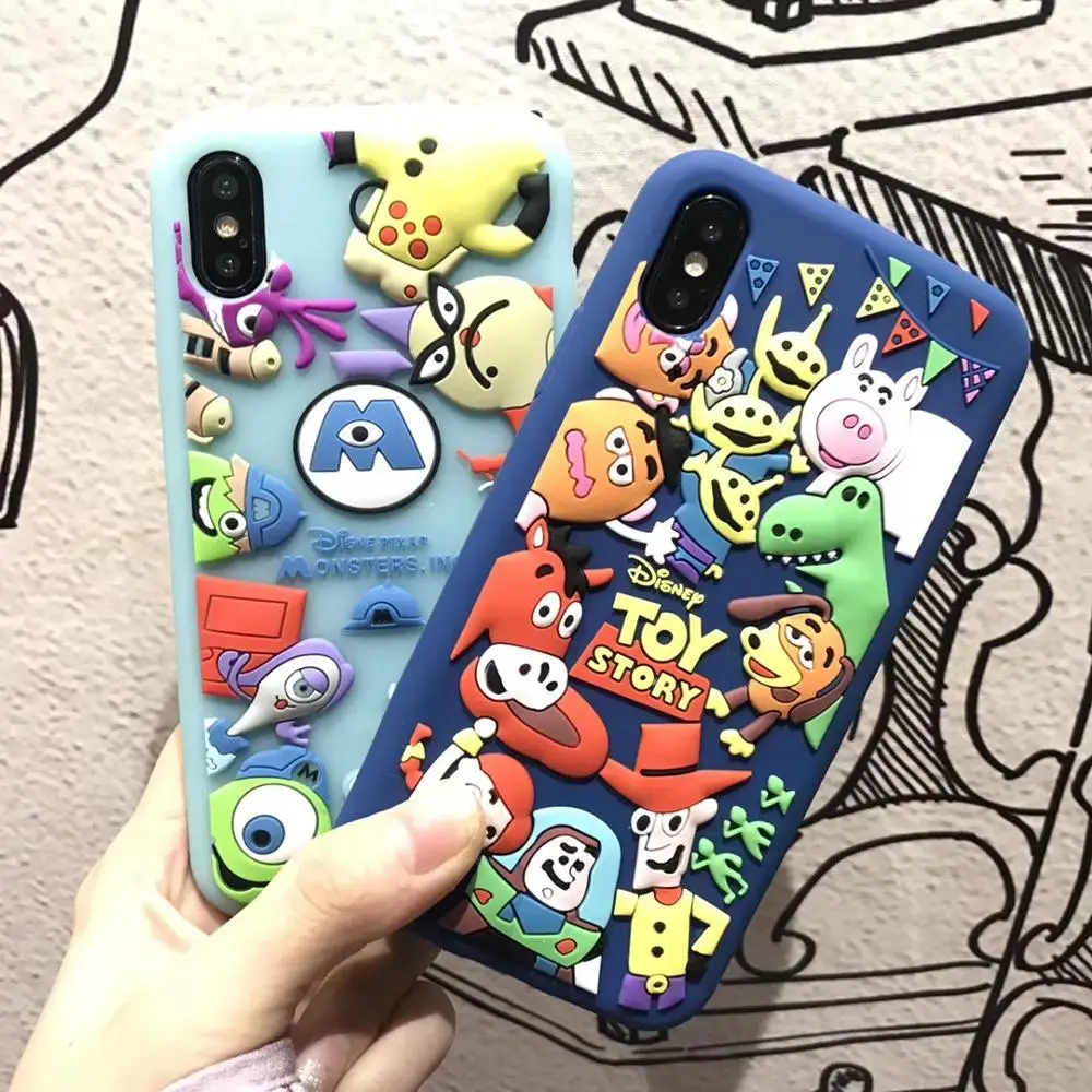 Cartoon Toy Story Mike Buzz Sulley case for iPhone 11 Pro X XR XS MAX 8 7 6 S Plus Soft Silicon cover Samsung S9 S8 Note8 9 | Чехлы для