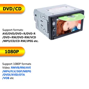 

Universal DC12V Full HD1080P 6.2-inch RK-6619B 2DIN Car Multimedia CD DVD Player Steering Wheel Control FM Radio Bluetooth
