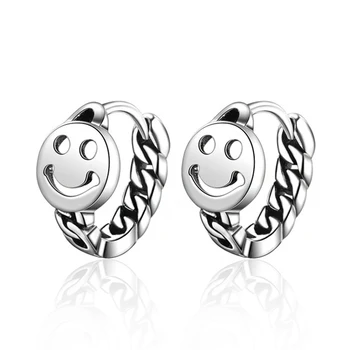 

Wholesale 20 pairs Hollow Smile Faces Small Hoop Earrings Loop Huggies Earrings Fashion Jewelry Gifts for Women Men Child