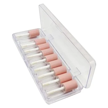 

10Pcs 4Ml Lip Gloss Empty Plastic Tubes Exquisite Mini Clear Lipgloss Packaging Container with Pink Matte Lid