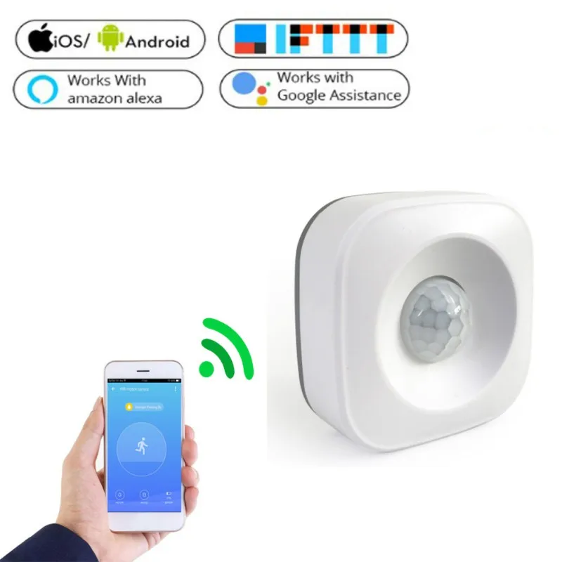 Белый цвет высокий сенсор WiFi PIR датчик движения для домашнего офиса охранная сигнализация совместима со многими устройствами