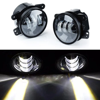 

4 Inch Round Led Fog Lights Headlight 30W Projector lens With Halo DRL Lamp Offroad For Jeep Wrangler Jk TJ Dodge hummer H1