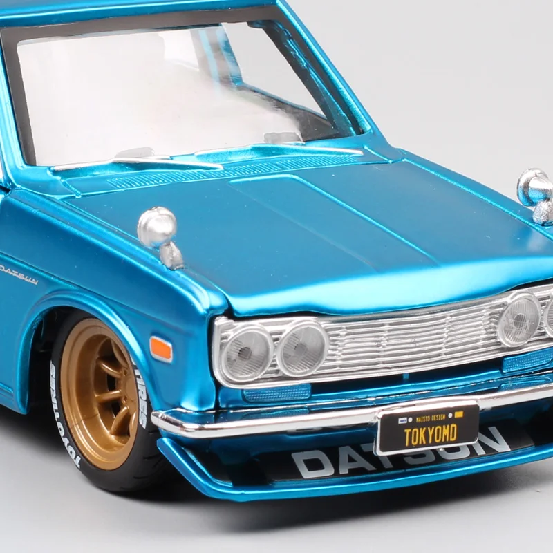 1/24 масштаб Винтаж Nissan Datsun 510 1600 Bluebird 1971 мод в стиле «Люкс» авто металлические Машинки Игрушки Diecasts& Toy транспортные средства модель детей