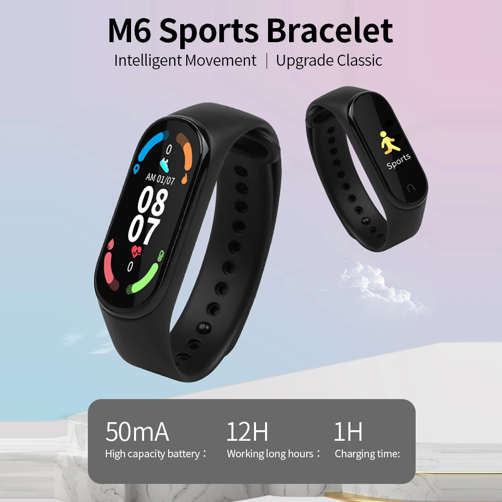 Sports Bracelet Intelligent Movement Heart Rate & Sleep Monitoring Calorie Consumption Alarm Clock BT 0.96in Sports Bracelet
