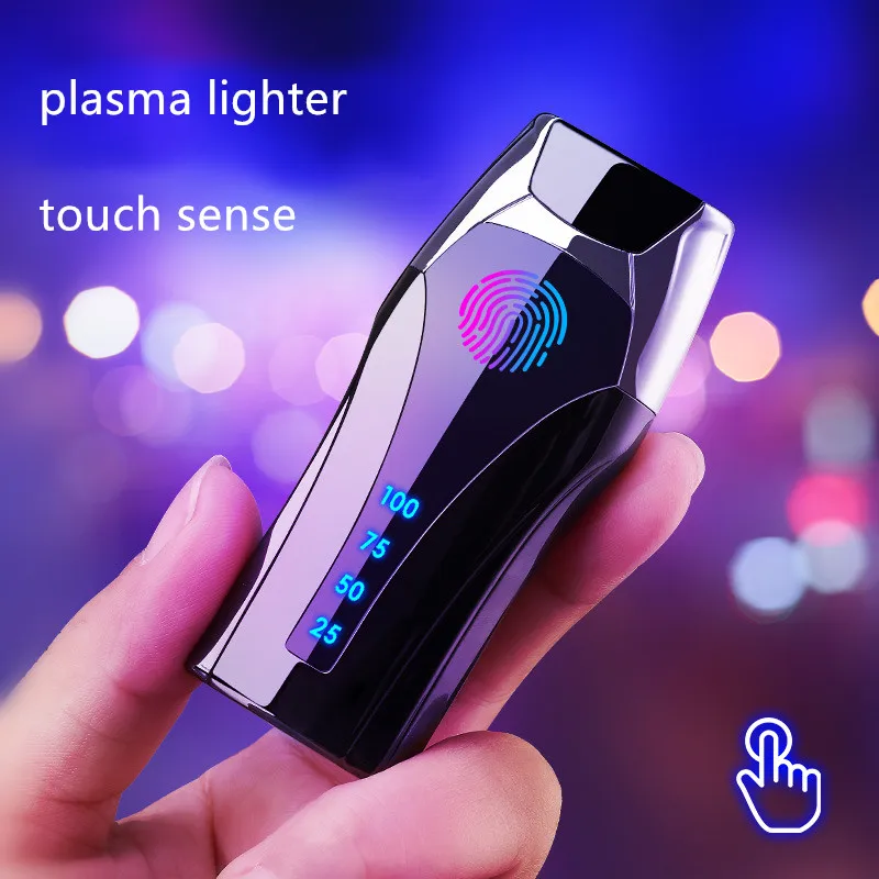 USB Thunder зажигалка с функцией отпечатка пальцев Электронная сигаретная плазма