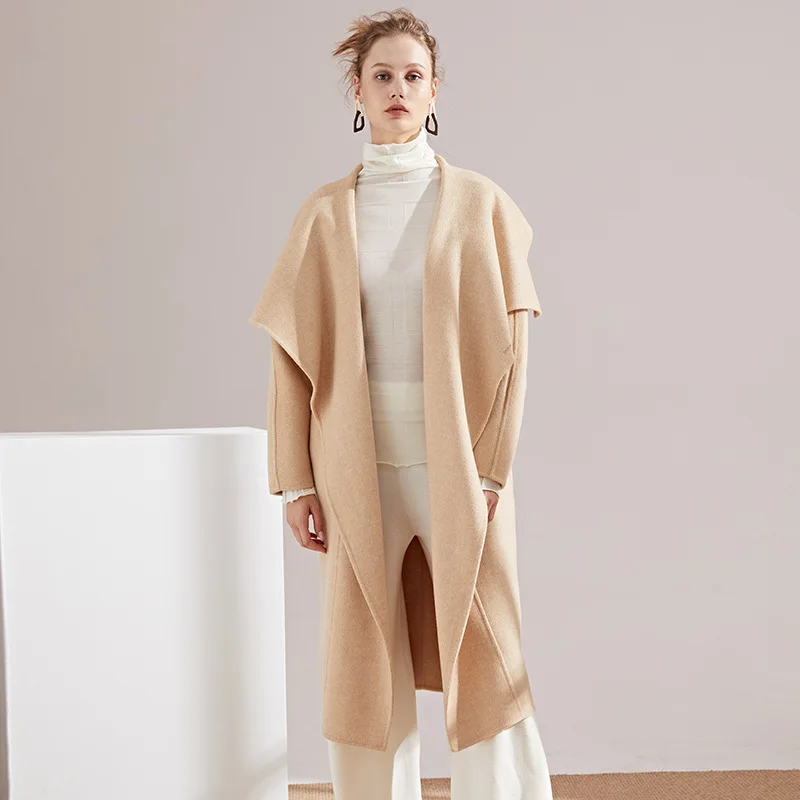 

2019 Autumn And Winter New Style Sew Double-faced Woolen Goods Wool Coat Overcoat Europe And America Fashion And Personality Lon