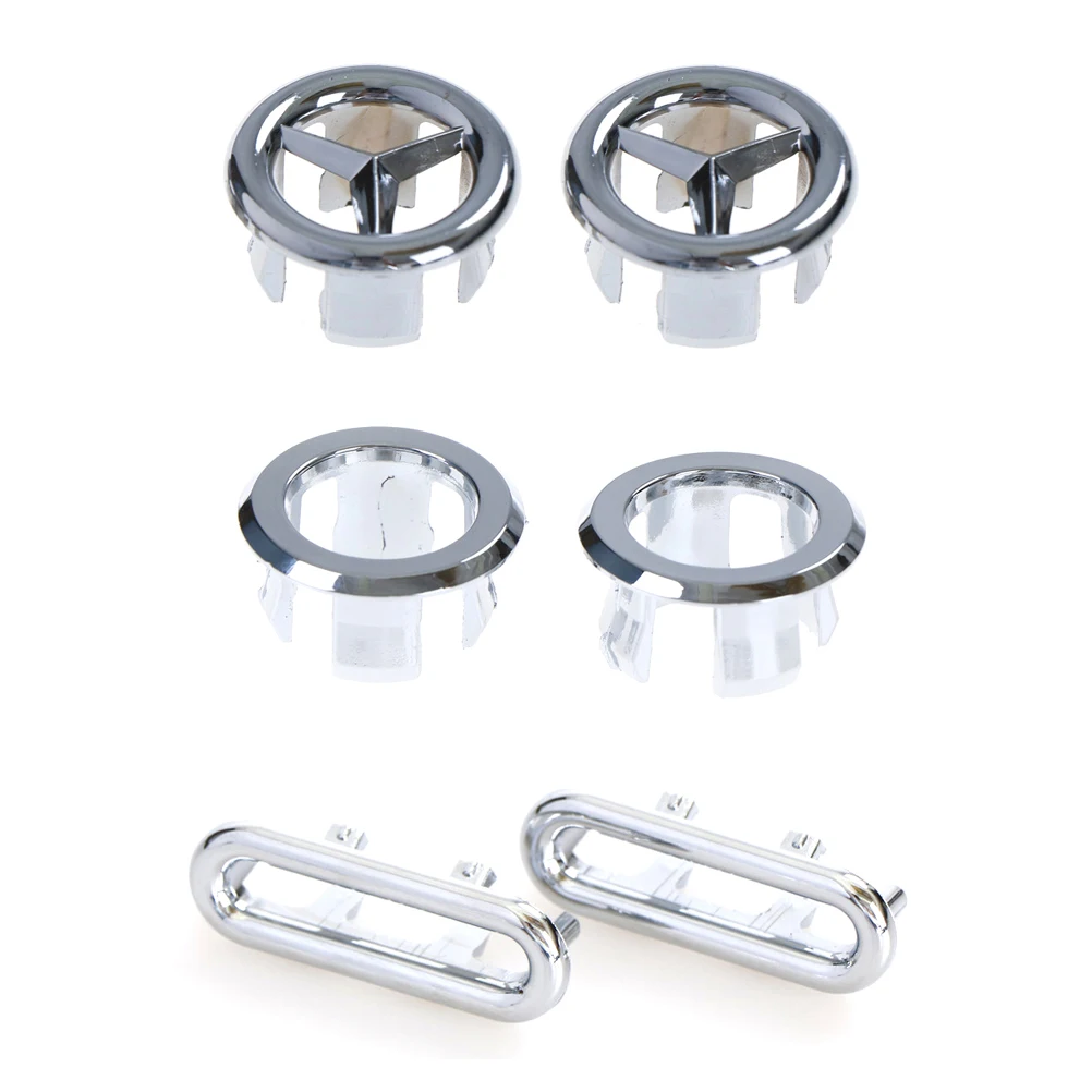 2pcs Lot Bathroom Basin Sink Overflow Ring Six Foot Round Insert Chrome Hole Cover Cap Drains Aliexpress
