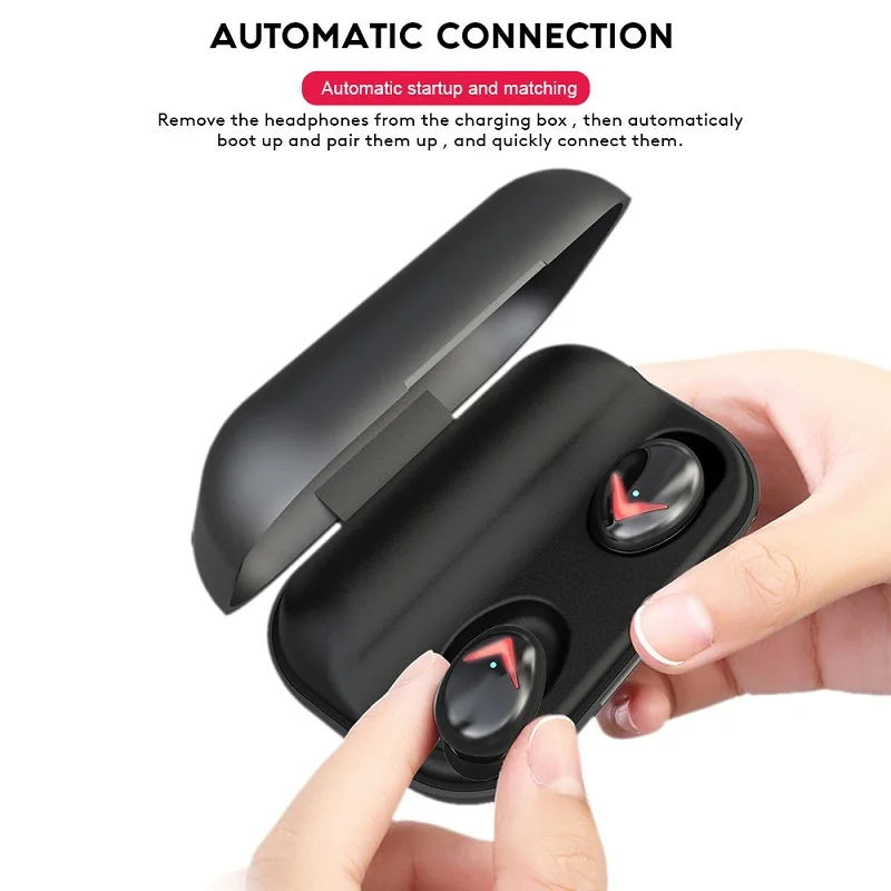 Bluetooth 5.0 TWS Wireless Headset A8 Double Ears Stereo Smart Charging Bin Waterproof Wireless Bluetooth Headset 2200mAh LED