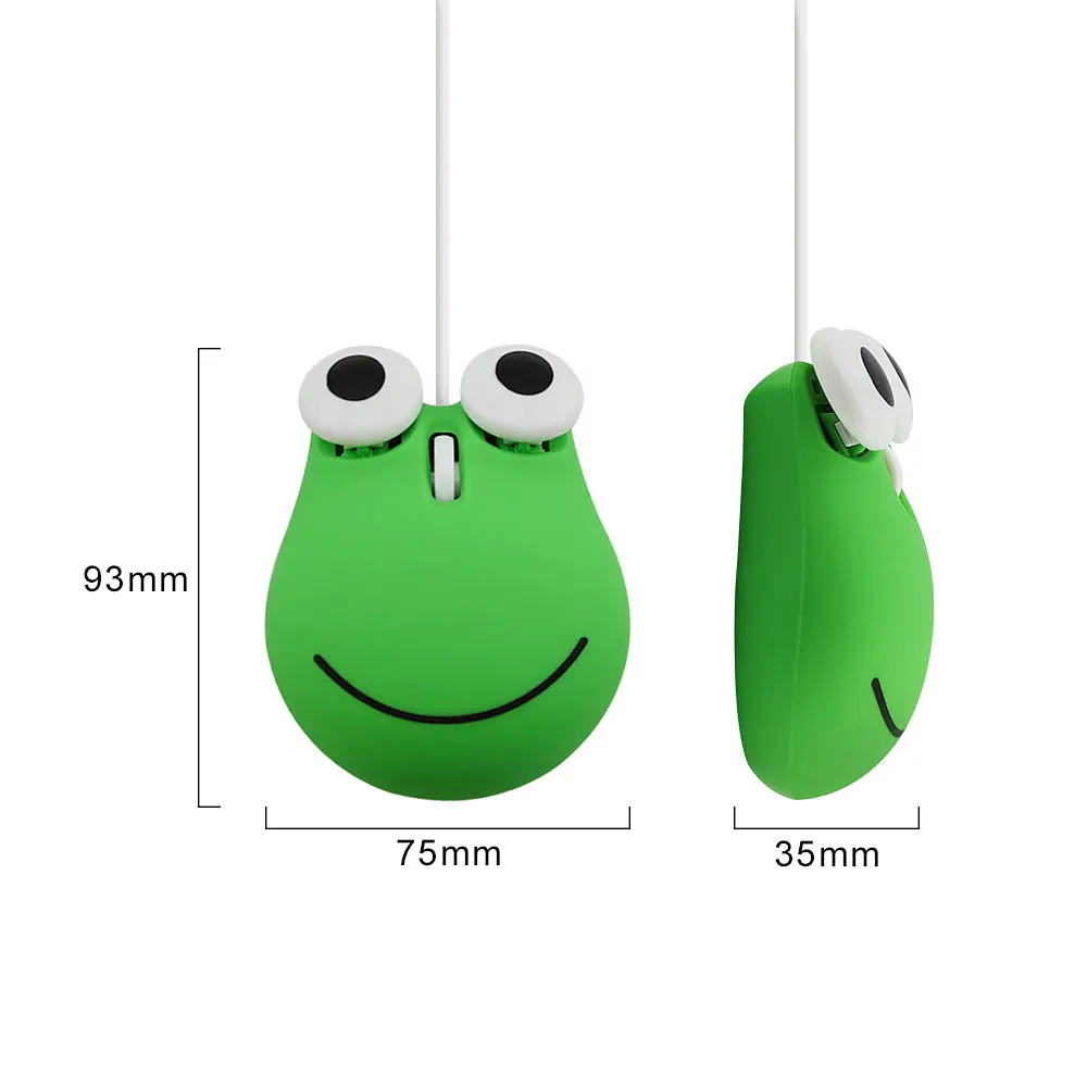 1600DPI Little Animals Shape Design USB Mouse with Pad Frog Tiger Bear Mice for Desktop Computer Kids Gift