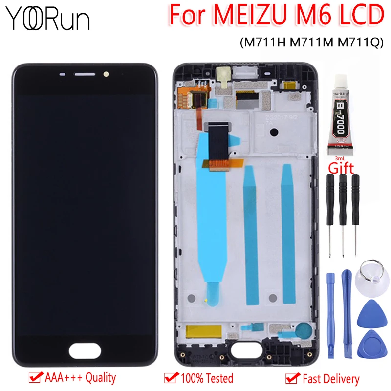 5,2 ''для MEIZU M6 M711H M711M M711Q ЖК-дисплей с сенсорным экраном дигитайзер с заменой рамы для Meizu M6 дисплей