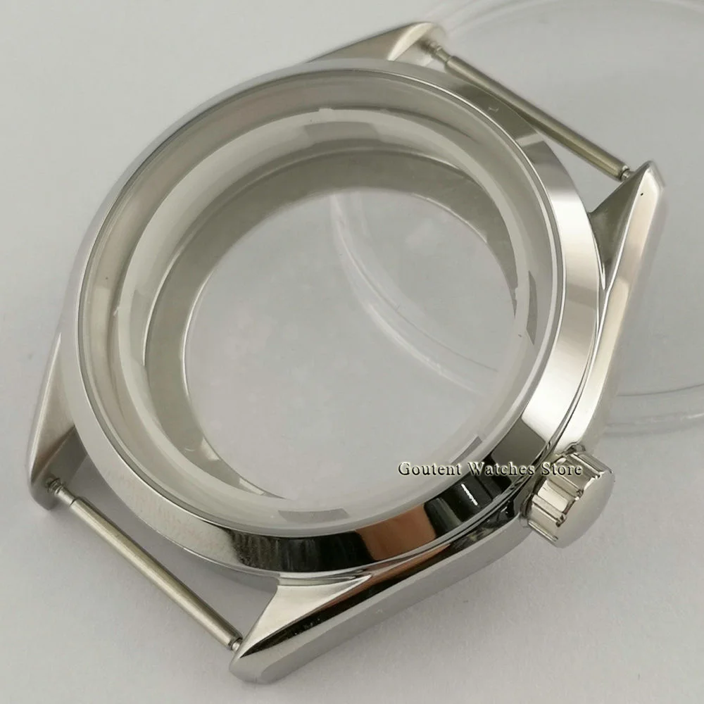 41mm Silver Polished/Brushed Watch Case Suitable For NH35 NH36 ETA 2836,Mingzhu/DG2813/3804,Miyota 8205/8215 Movement