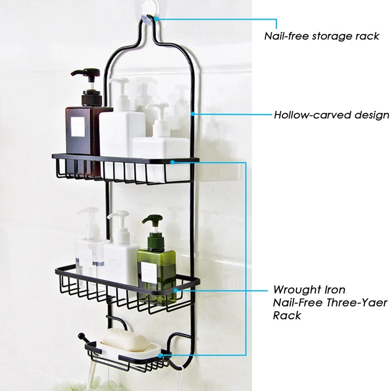 Bathroom Shelf Rack Bathroom Accessories Storage Organizer for Shampoo Soap Cosmetic Basket Holder