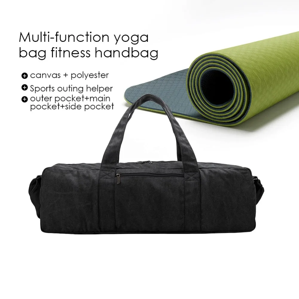Canvas Yoga Mat Bag Fitness Gym Bags For Women Training Gymtas Sports Tas Shouder Pilates Yoga Mat Carrier Bag Solid XA24WA
