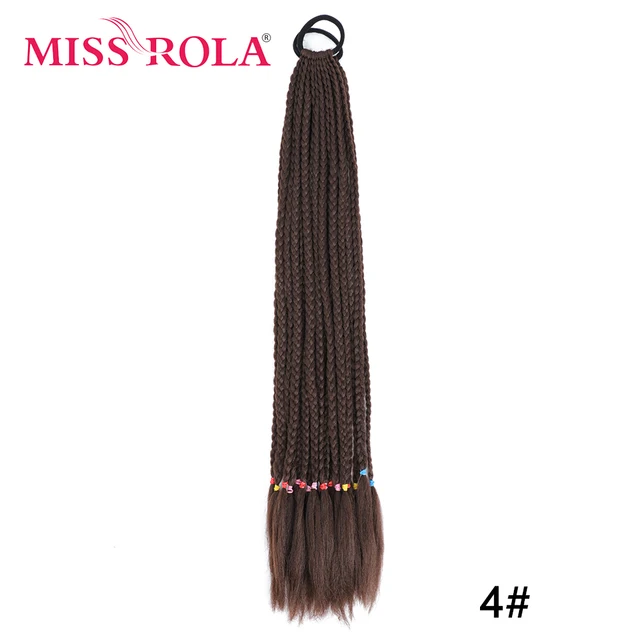 Synthetic Chignon Hair 60cm Hair Color Gradient Dirty Braided Ponytail Women Elastic Hair Rubber Band Hair Accessories Headband 4