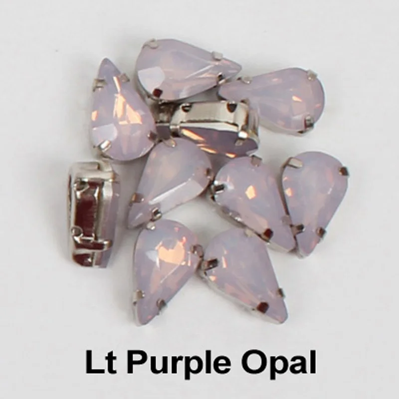 Lt Purple SilverClaw Горячее предложение! Распродажа! Падение 6*10 мм/8*13 мм пришить Стразы 10 Опаловый цвет золотой коготь набор смолы декоративные камни для одежды DIY - Цвет: Lt Purple SilverClaw