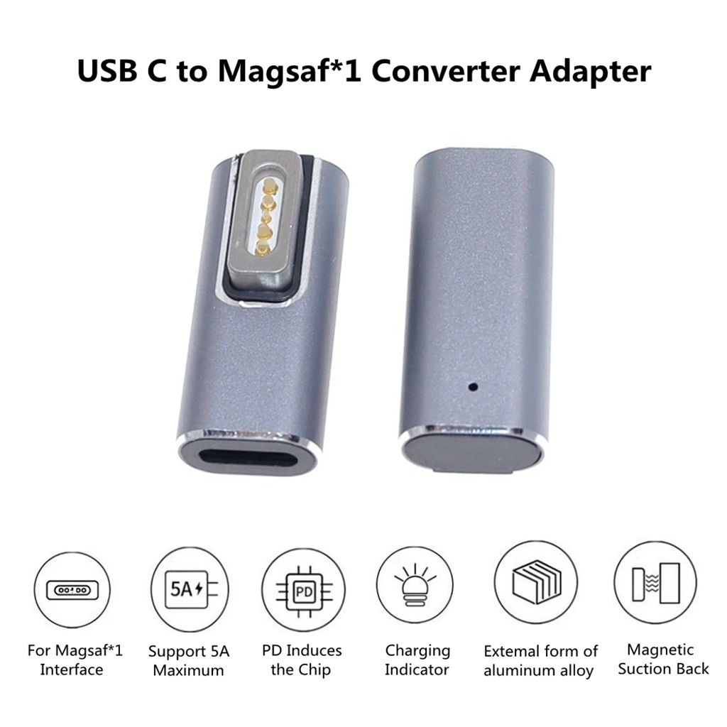 PD Magnetic Adapter Type C Female To IOS Interfac* 1 Converter With Indicator Light 5A Charging For MacBook Air/Pro | Компьютеры и