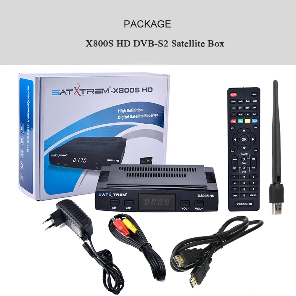 Satxtrem X800s HD ТВ ресивер DVB S2 Full HD 1080P USB WiFi с Cccam рецептором Цифровое ТВ Azamerica 4K спутниковый ресивер