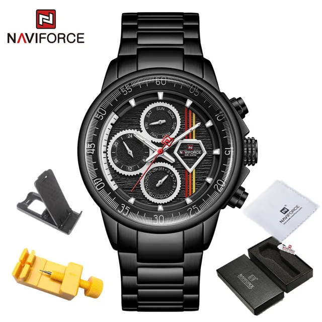 NAVIFORCE Luxury Brand Mens Watches Multi-function Auto Date Waterproof Clock Fashion Casual Quartz Wristwatch Relogio Masculino BB BOX