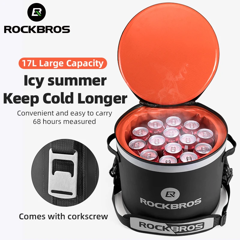 

ROCKBROS Cooler Bag Large Lunch Bag Insulated Leakproof Camping Lunch Box Cooler Cooling Tote For Adult Men Women Picnic BBQ 17L