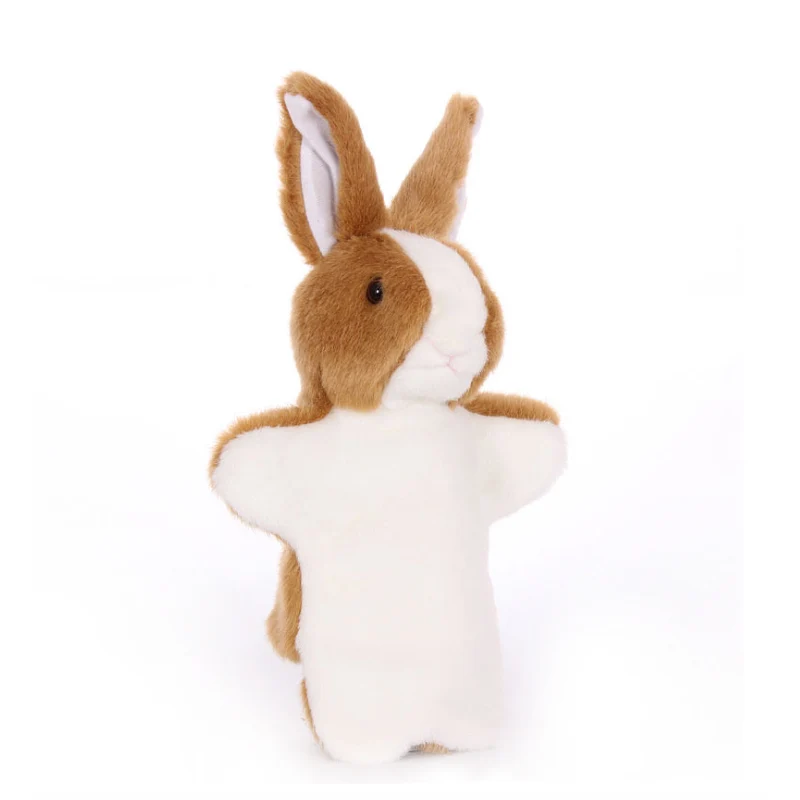 Плюшевые марионетки плюшевый медведь овца слон лошадь лягушка ручная игрушка Fantoche Детские Ранние развивающие игрушки развивающий подарок для детей - Цвет: Rabbit