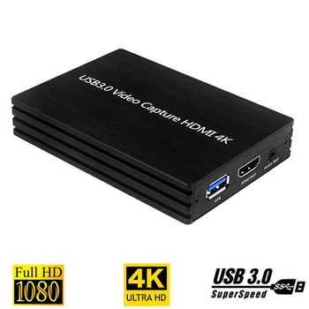 

4K@60Hz HD USB3.0 HDMI Video Capture Card 1080P HDMI to USB Video Capture Adapter for OBS Capturing Live Game Record