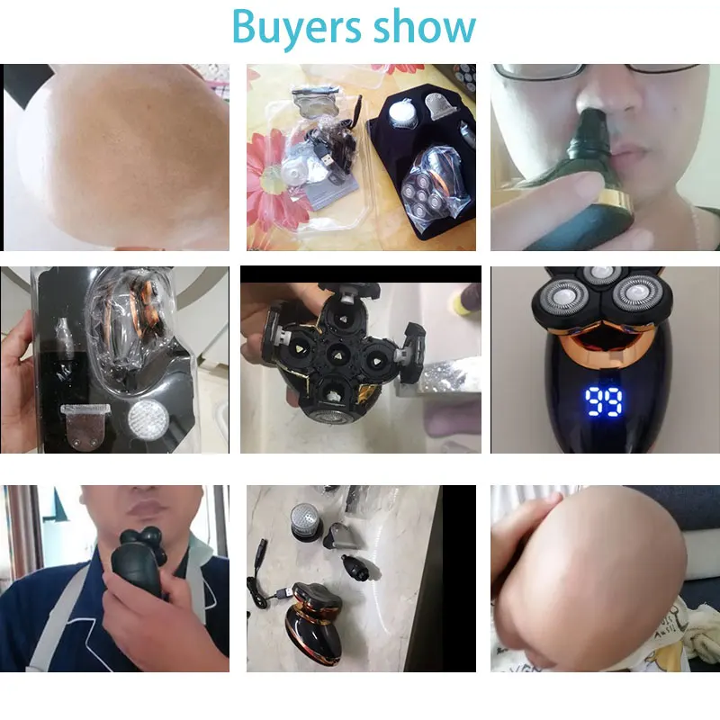 RESUXI 5 in 1 USB 충전식 남성용 빨 수있는 5 개의 플로팅 헤드 면도기 헤어 클리퍼 코 귀 헤어 트리머 면도 수염 기계