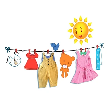 

Wall hooks, set of 5 pcs. with decorative sticker Childhood, 150x60cm.