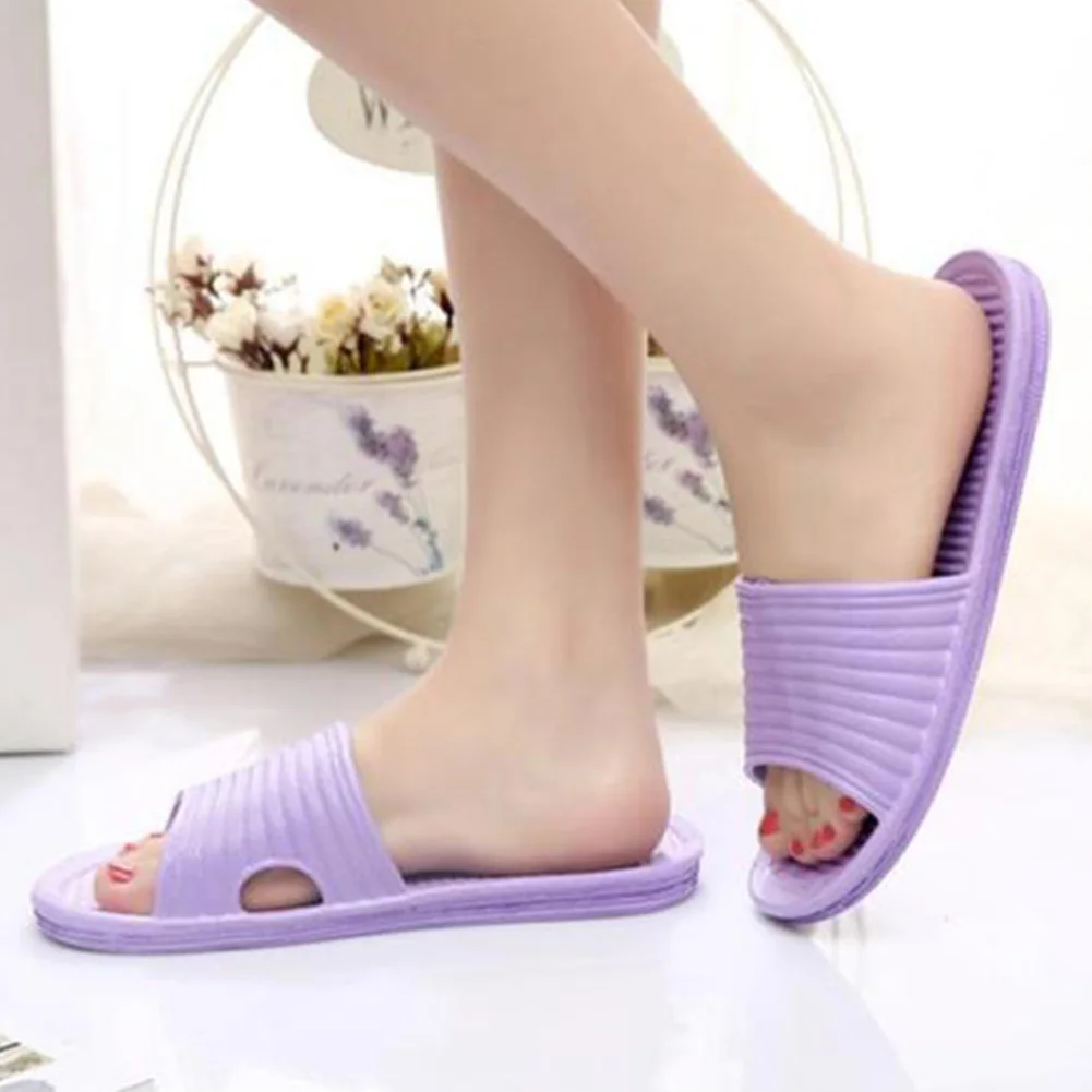 Женские домашние Банные Тапочки на плоской подошве летние сандалии нескользящая