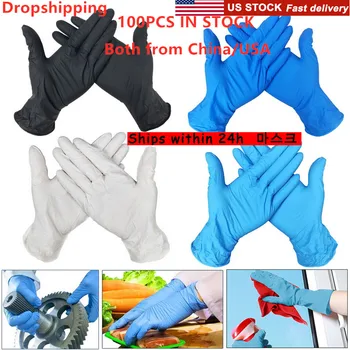 

100 PCS 3 Color Disposable Gloves Universal For Left and Right Hand Latex Dishwashing/Kitchen/ /Work/Rubber/Garden Gloves